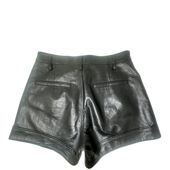 Agolde Recycled Leather Angeled Hem Black Shorts Size 29 - Picture 9 of 16